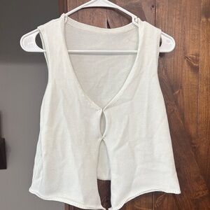 Knit White Sleeveless Top